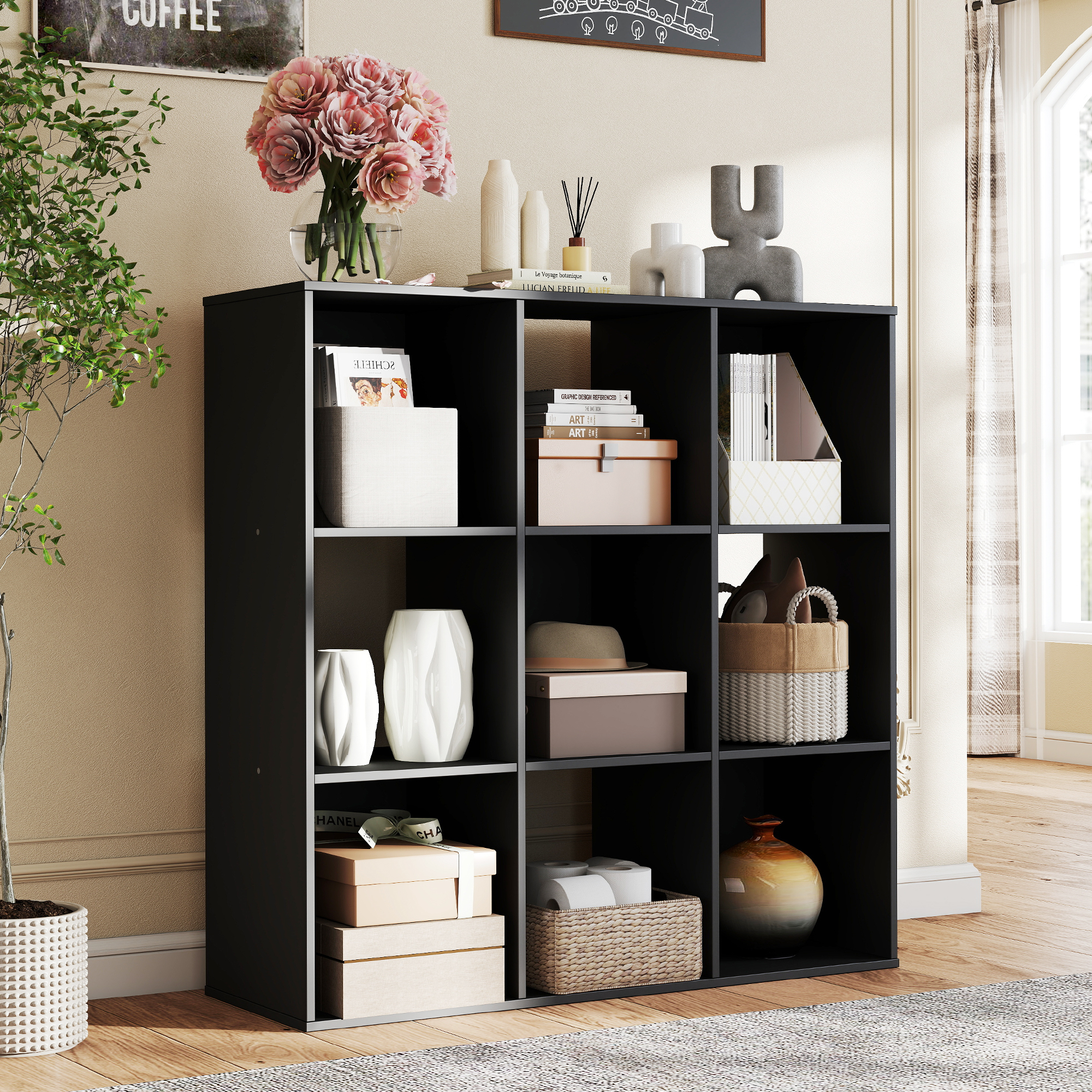 Office Furniture Plan - JHK 9 Cube Storage Organizer Wooden