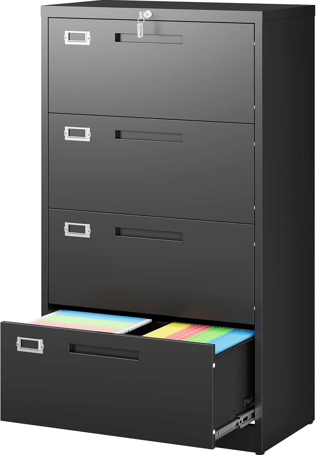 File Cabinet Lateral - 4 Drawer Lateral File Cabinet with
