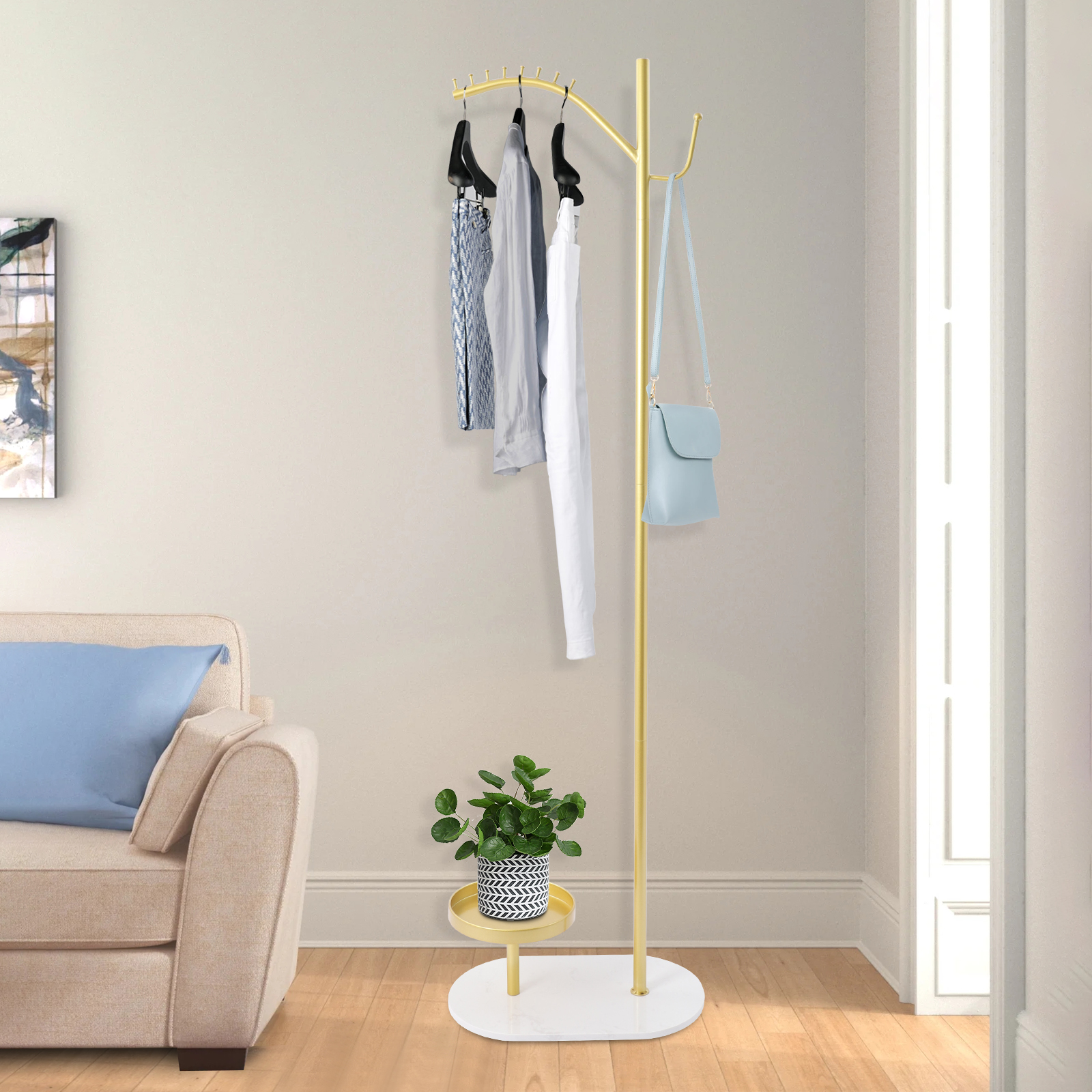 Coat Rack Standing - Freestanding Coat & Clothes Rack with