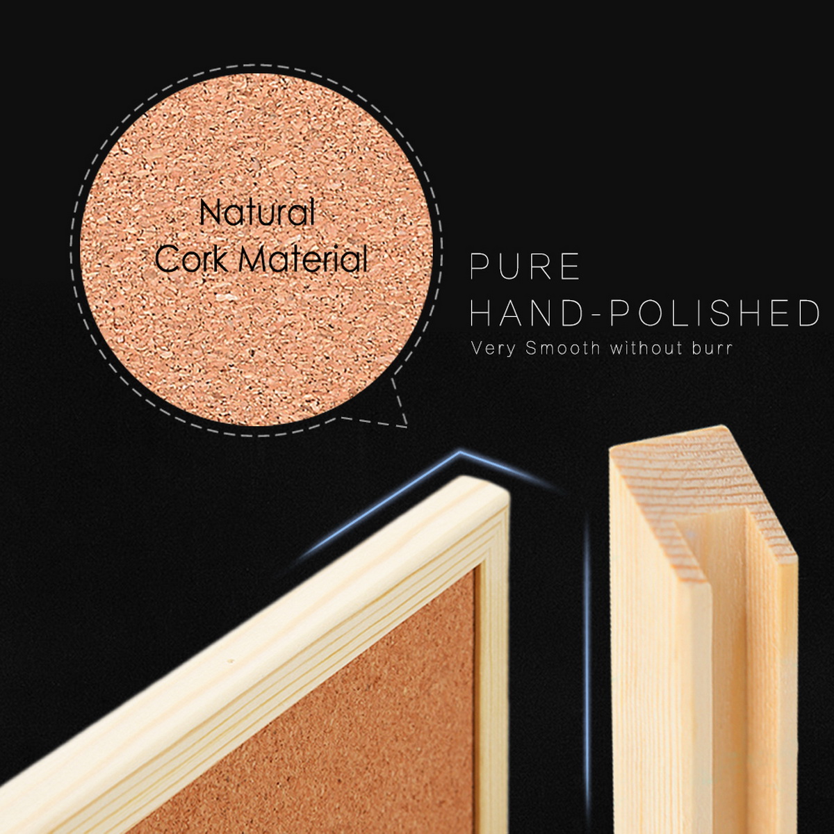 Vintage Pine Wood Frame Cork B - Bulletin Board Cork のレビューと価格