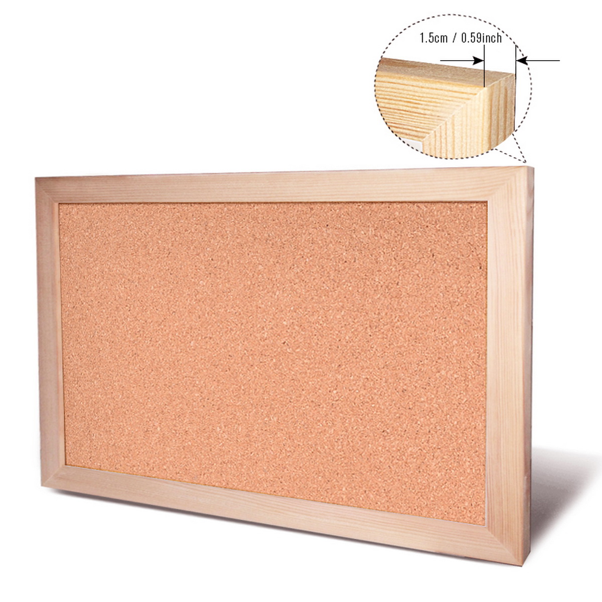 Vintage Pine Wood Frame Cork B - Bulletin Board Cork のレビューと価格
