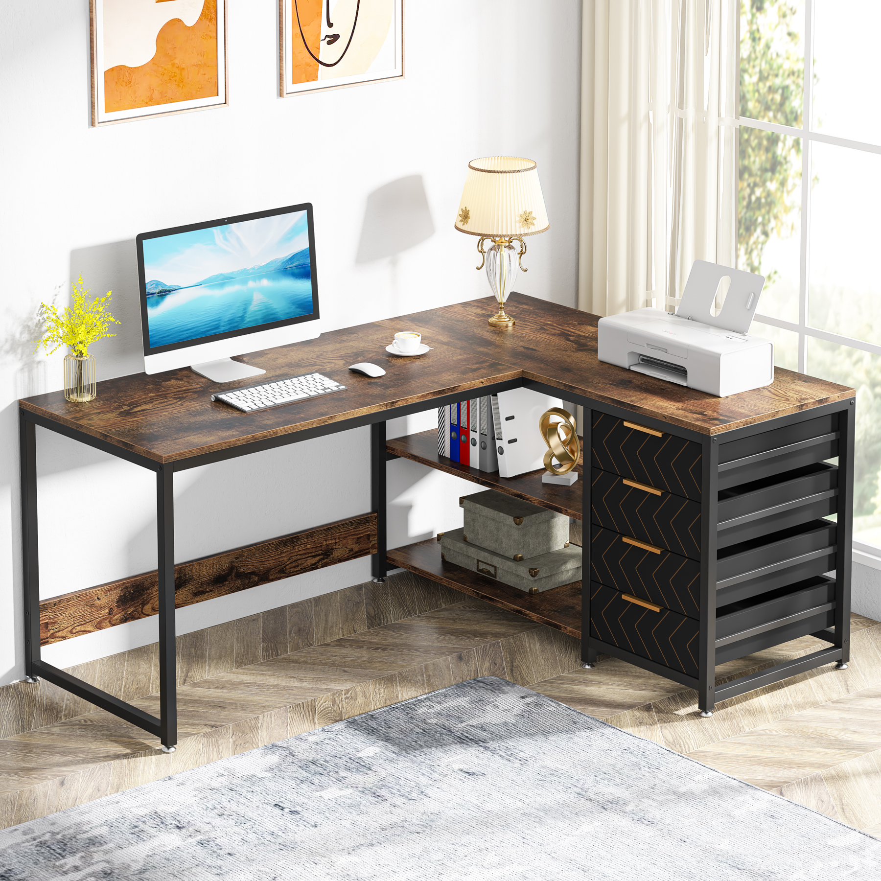 Tribesigns L Shaped Computer D - Office Furniture Plan のレビューと価格
