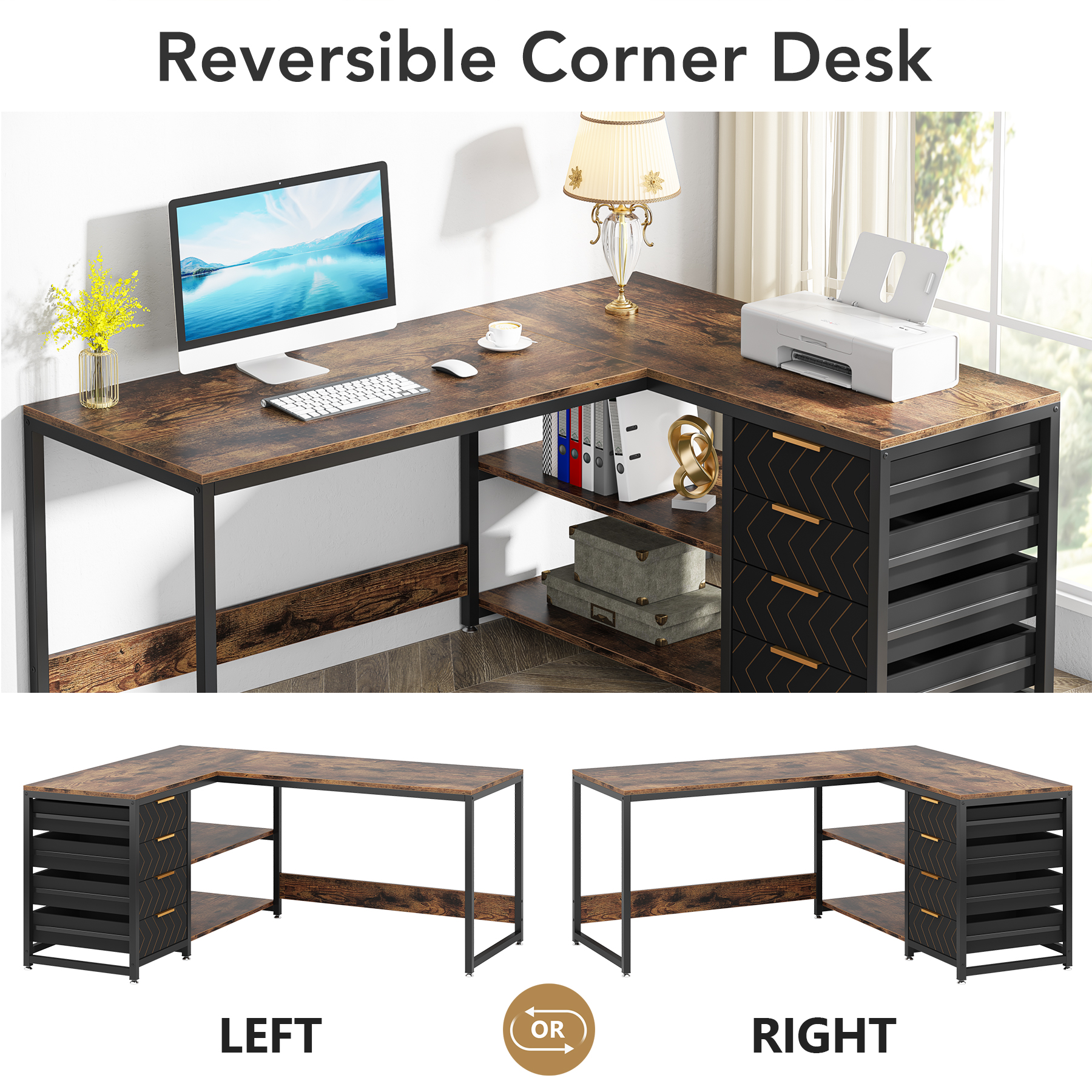 Tribesigns L Shaped Computer D - Office Furniture Plan のレビューと価格