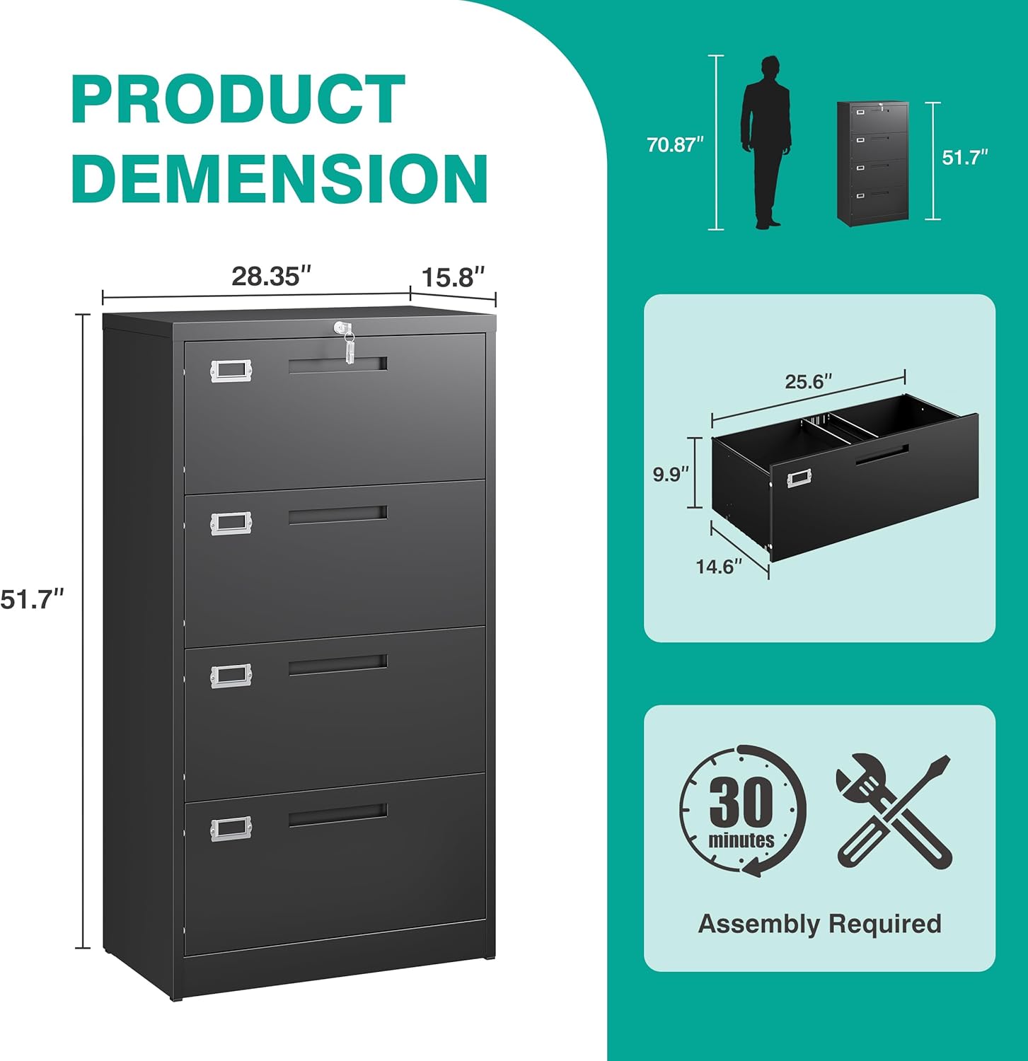 4 Drawer Lateral File Cabinet  - File Cabinet Lateral のレビューと価格