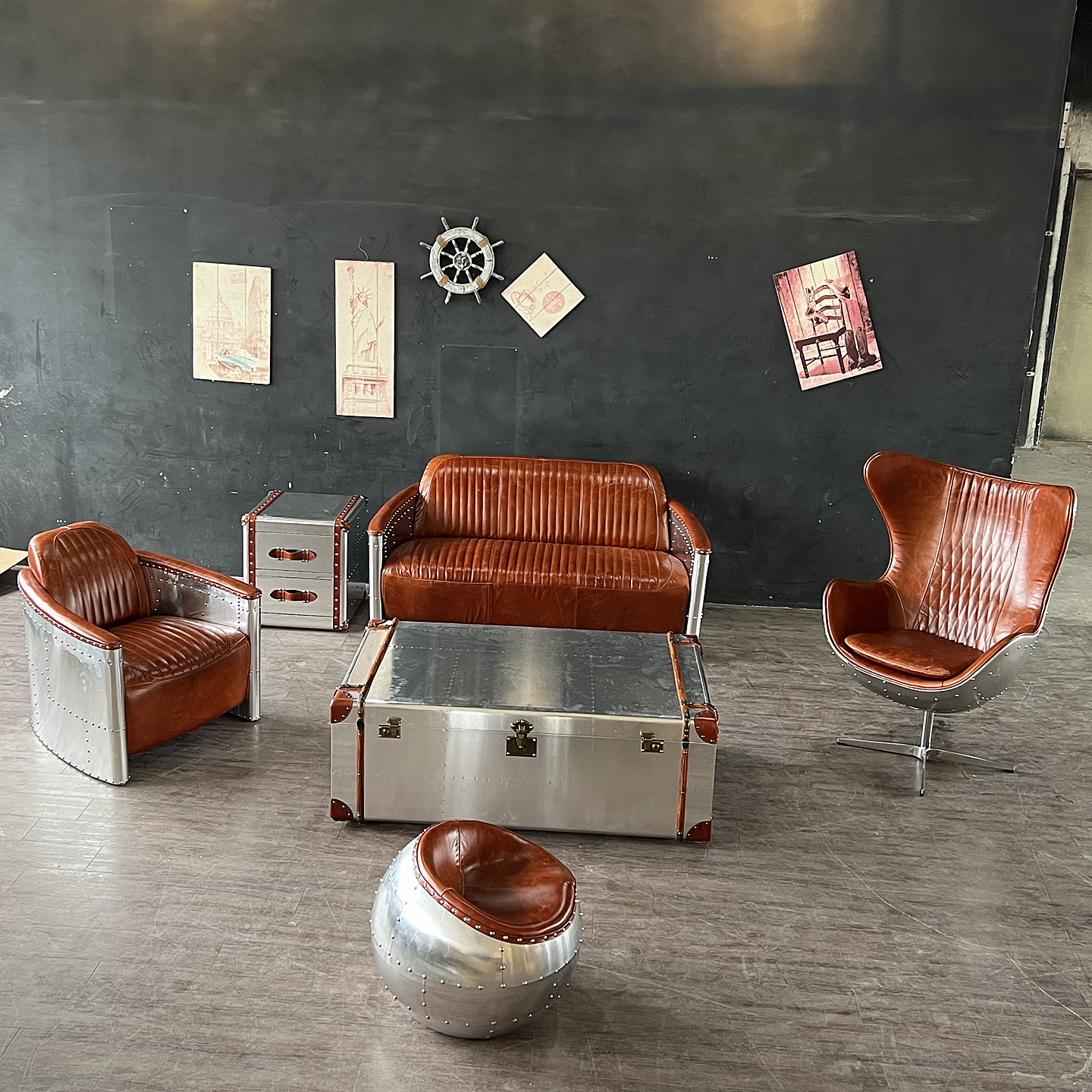 Vintage industrial leather dur - Office Furniture Loft のレビューと価格