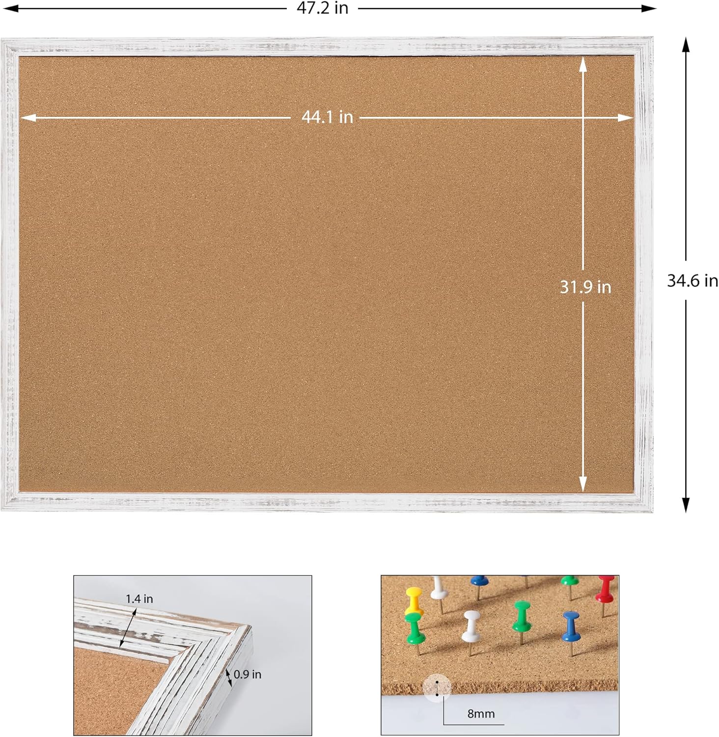 Cork Bulletin Board 36x48, Whi - Bulletin Board Cork のレビューと価格