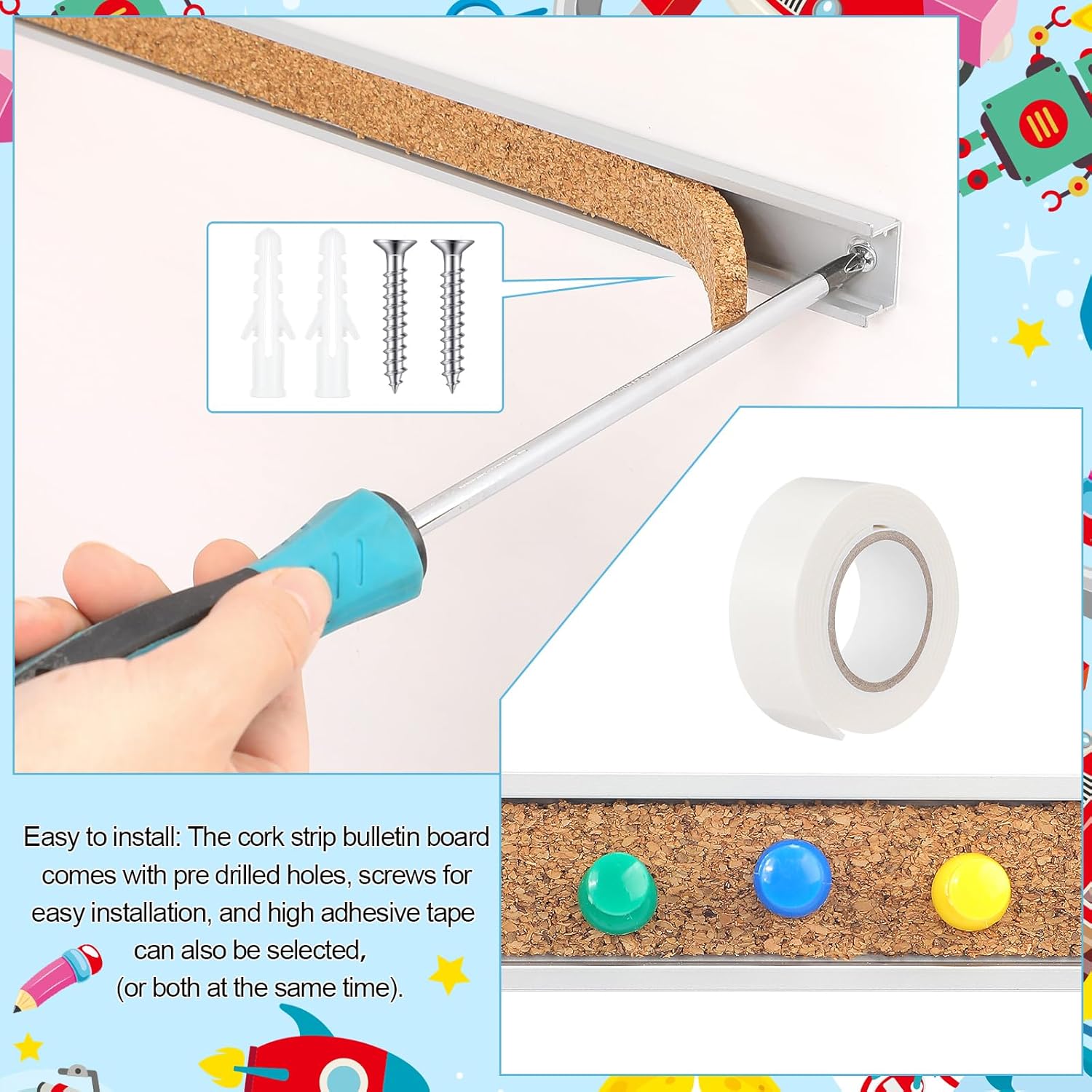 15 Pack 48x1 Inch Cork Strips  - Bulletin Board Cork のレビューと価格