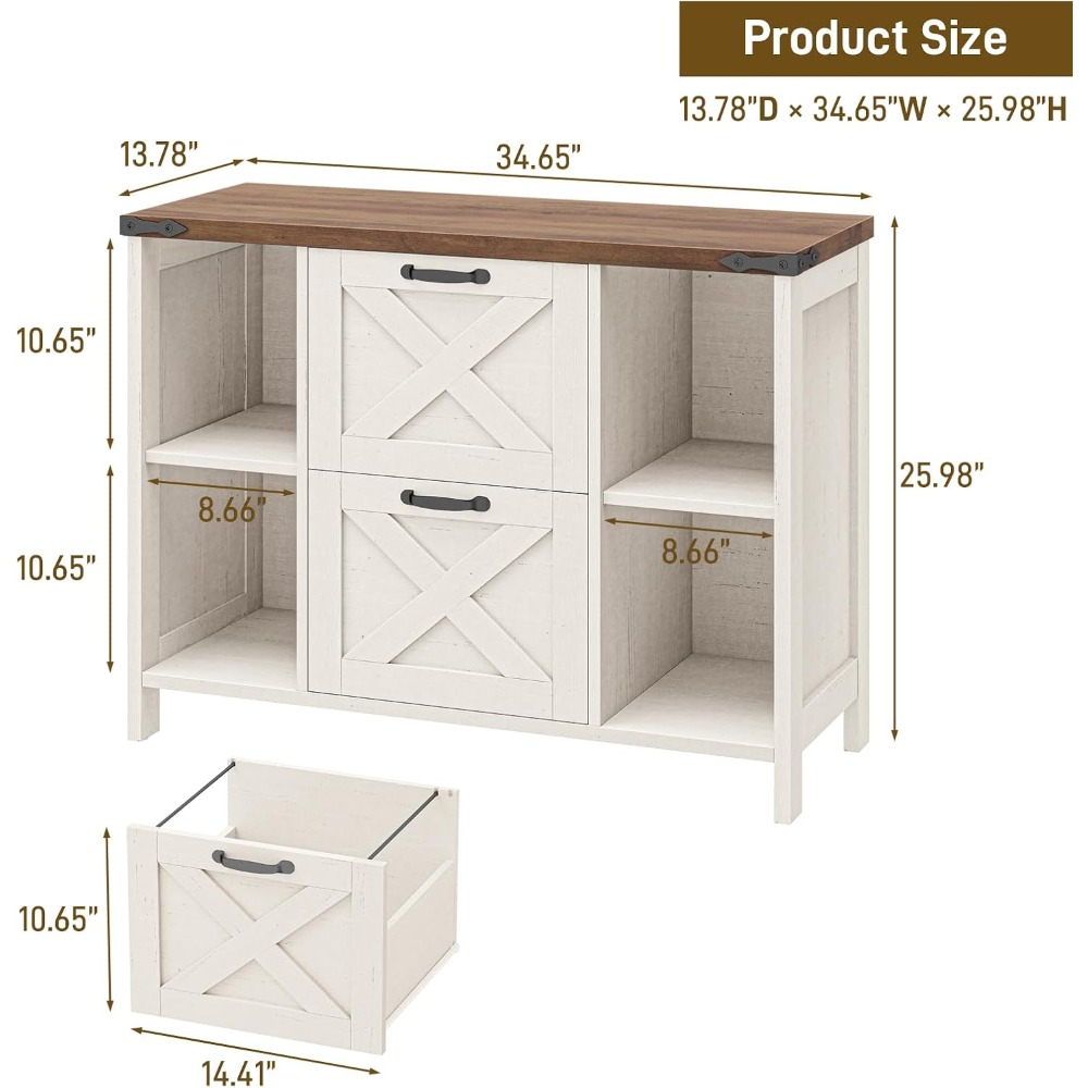 2 Drawer File Cabinet, Farmhou - File Cabinet Lateral のレビューと価格