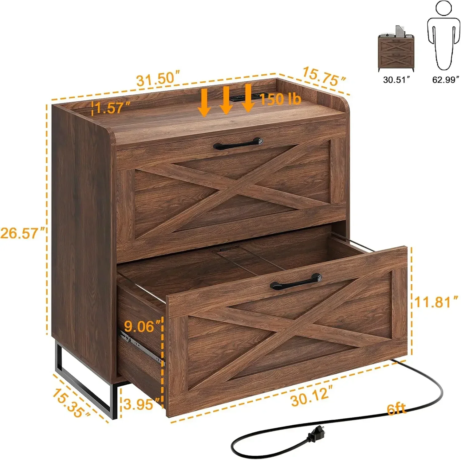 File Cabinet 2 Drawers Lateral - File Cabinet Lateral のレビューと価格