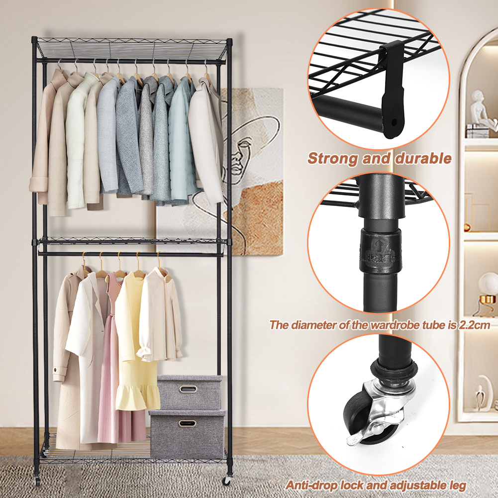 Clothes Rack Standing Rolling  - Coat Rack Standing のレビューと価格
