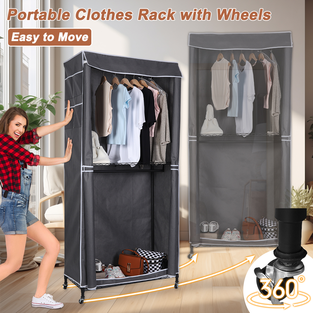 Clothes Rack Standing Rolling  - Coat Rack Standing のレビューと価格