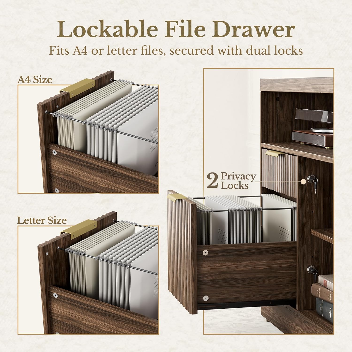 4 Drawer File Cabinet, Fluted  - File Cabinet Lateral のレビューと価格