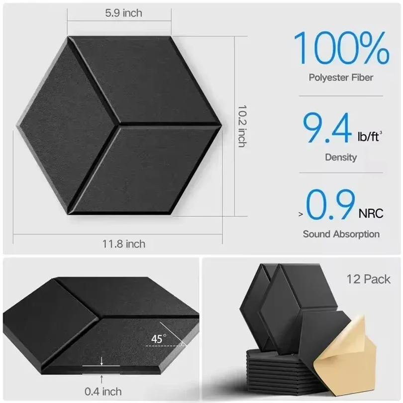 12 Pcs Self-Adhesive Hexagon S - Office Furniture Plan のレビューと価格