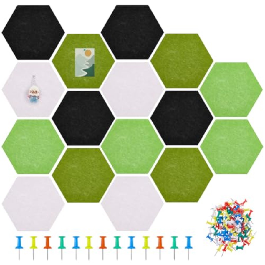 16Pcs 4 Colors Hexagon Felt Co - Bulletin Board Cork のレビューと価格