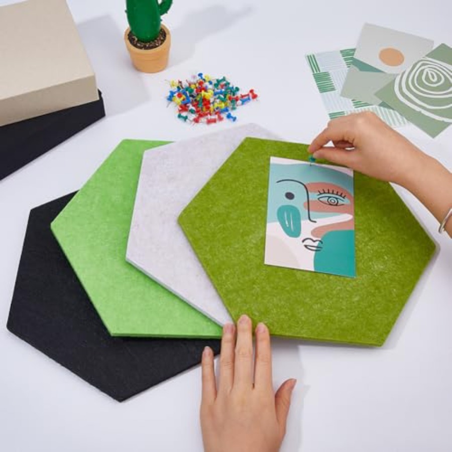 16Pcs 4 Colors Hexagon Felt Co - Bulletin Board Cork のレビューと価格