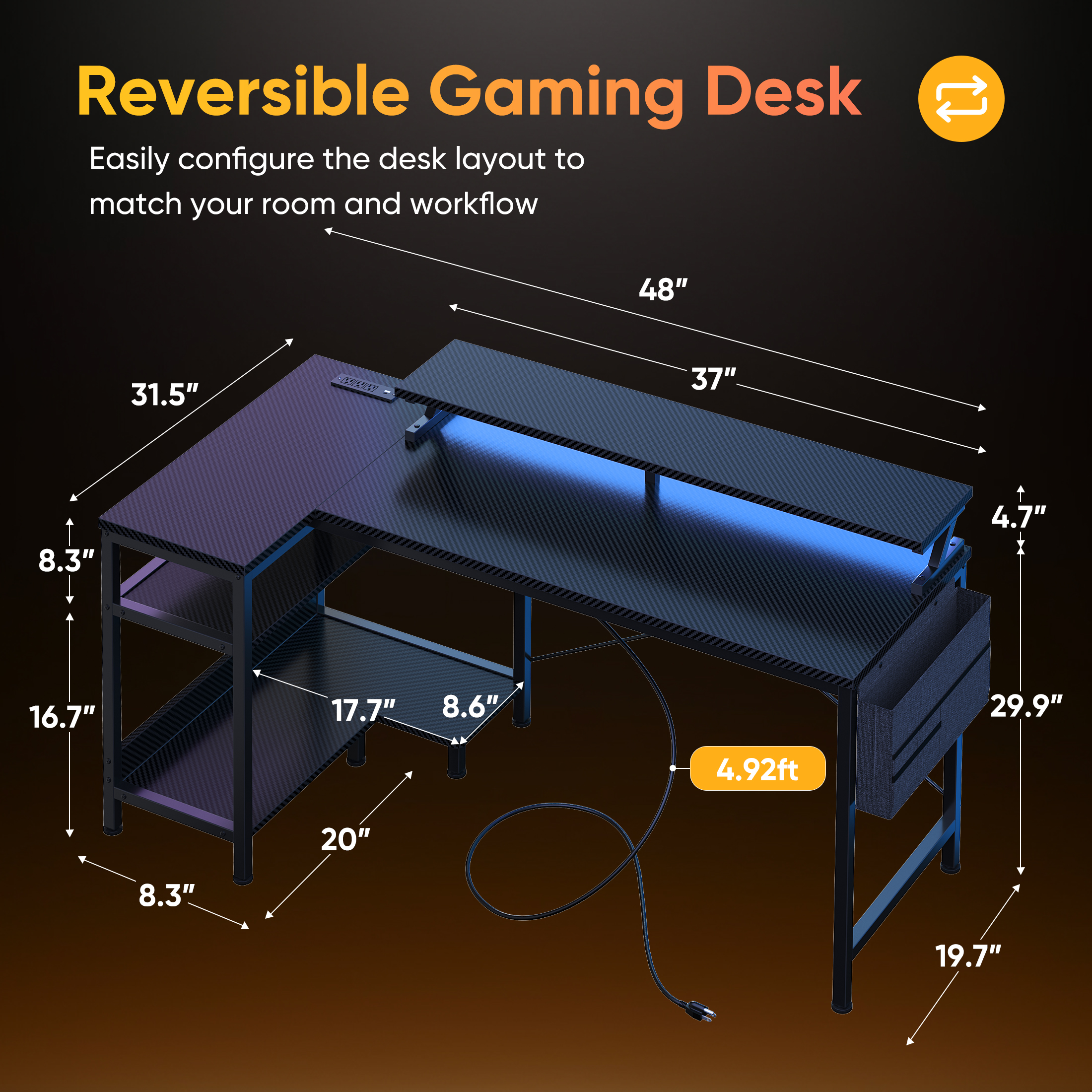 JHK 40IN to 48IN L Shaped with - Office Furniture Plan のレビューと価格