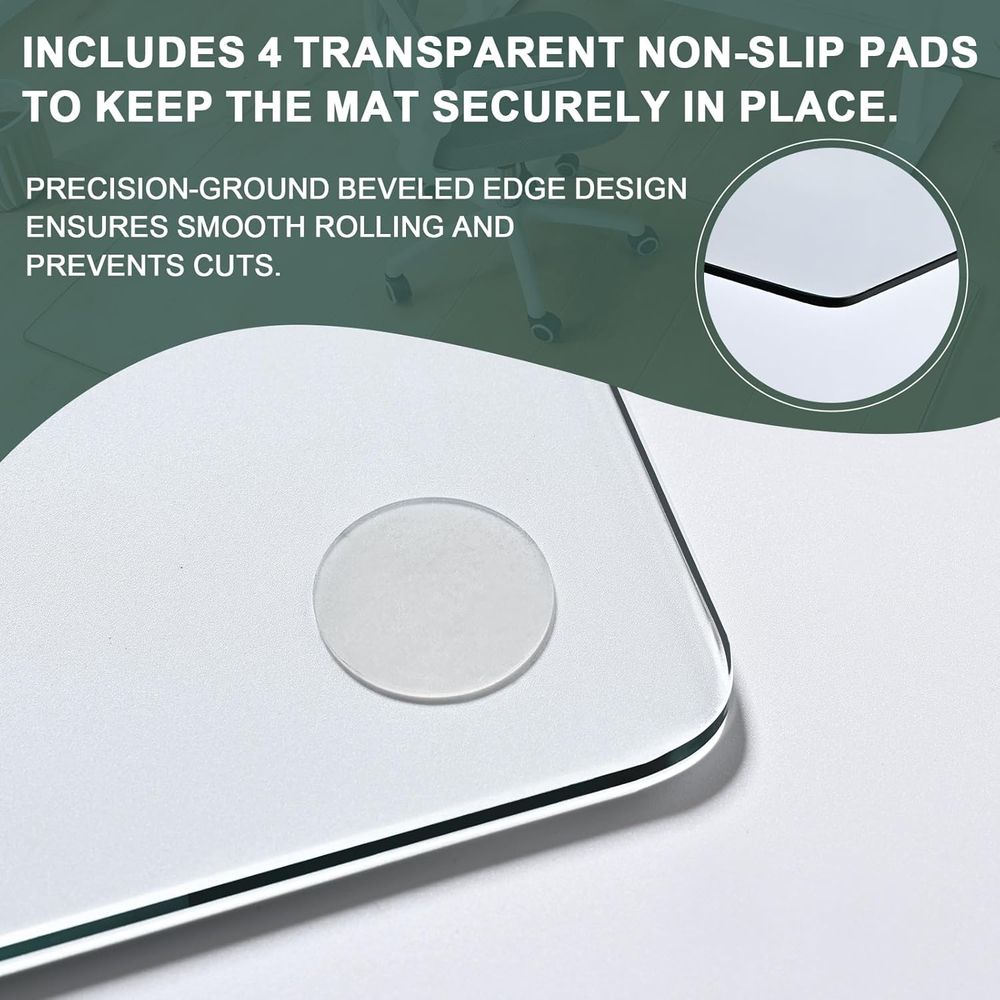 Thick Tempered Glass Chair Mat - Chair Mat Hard Floor のレビューと価格
