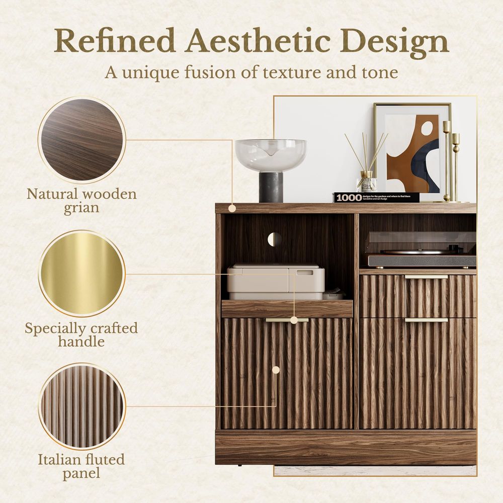 Drawer File Cabinet, Fluted Wo - File Cabinet Lateral のレビューと価格