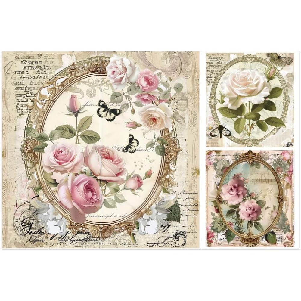 3pcs/Set Rose Rub on Transfers - Office Furniture Plan のレビューと価格