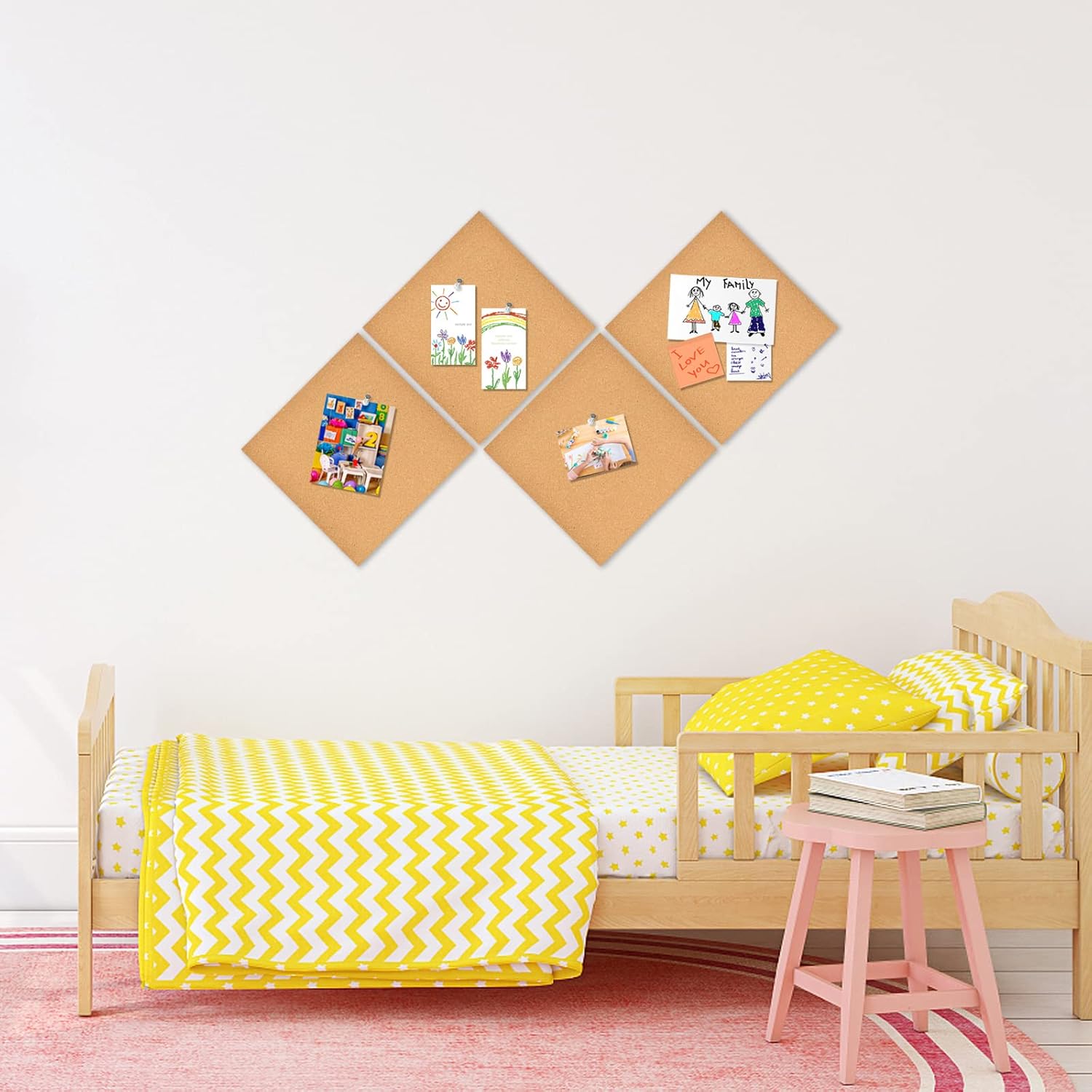2/4/6 Pieces of Square Cork Bo - Bulletin Board Cork のレビューと価格