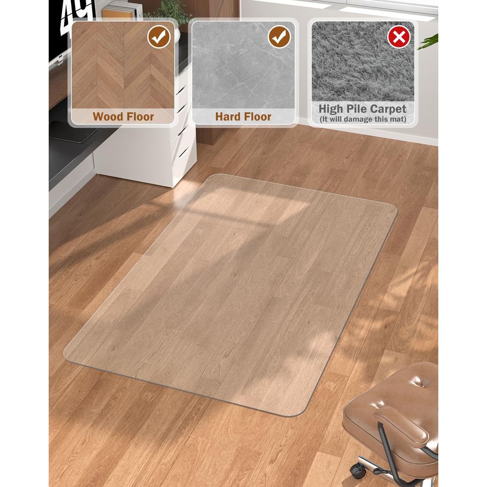 Clear Office Chair Mat, 32.3x5 - Chair Mat Hard Floor のレビューと価格
