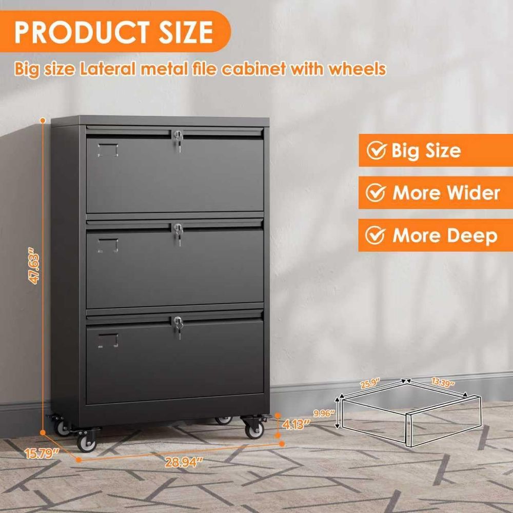 3 Der Lateral ile Cabinet on W - File Cabinet Lateral のレビューと価格