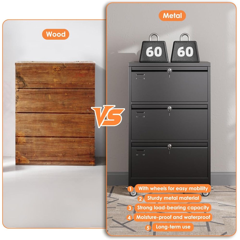 3 Der Lateral ile Cabinet on W - File Cabinet Lateral のレビューと価格