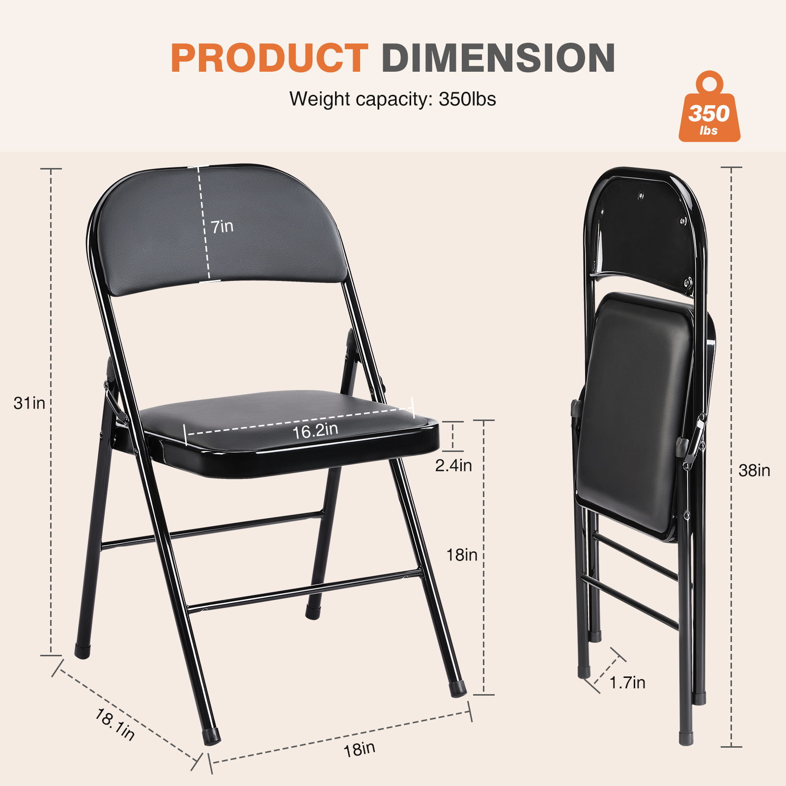 JHK Leather Padded Folding Cha - Office Furniture Plan のレビューと価格