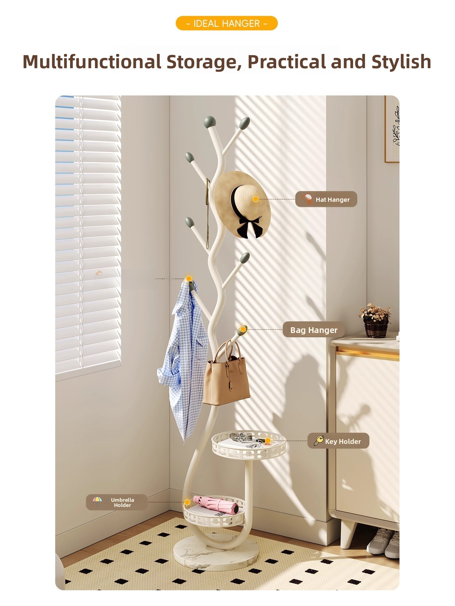 Nordic Style Carbon Steel Clot - Coat Rack Standing のレビューと価格