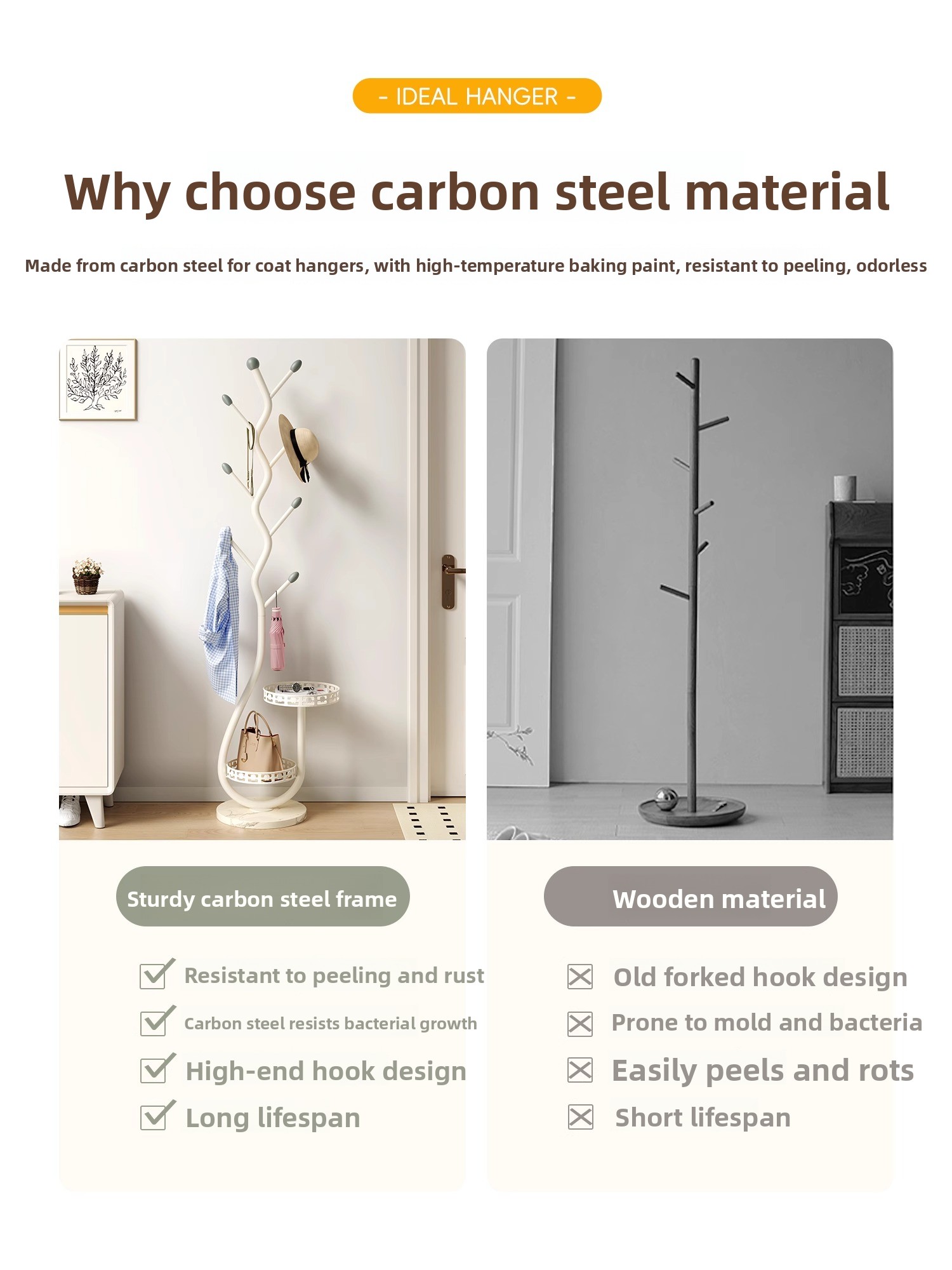 Nordic Style Carbon Steel Clot - Coat Rack Standing のレビューと価格