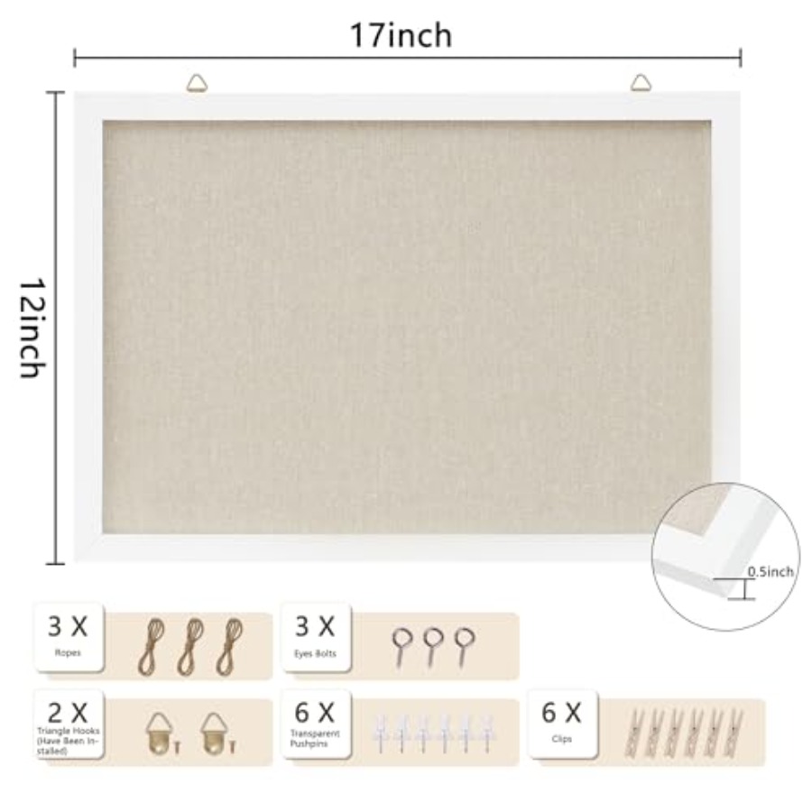 Cork Board with Linen White, B - Bulletin Board Cork のレビューと価格