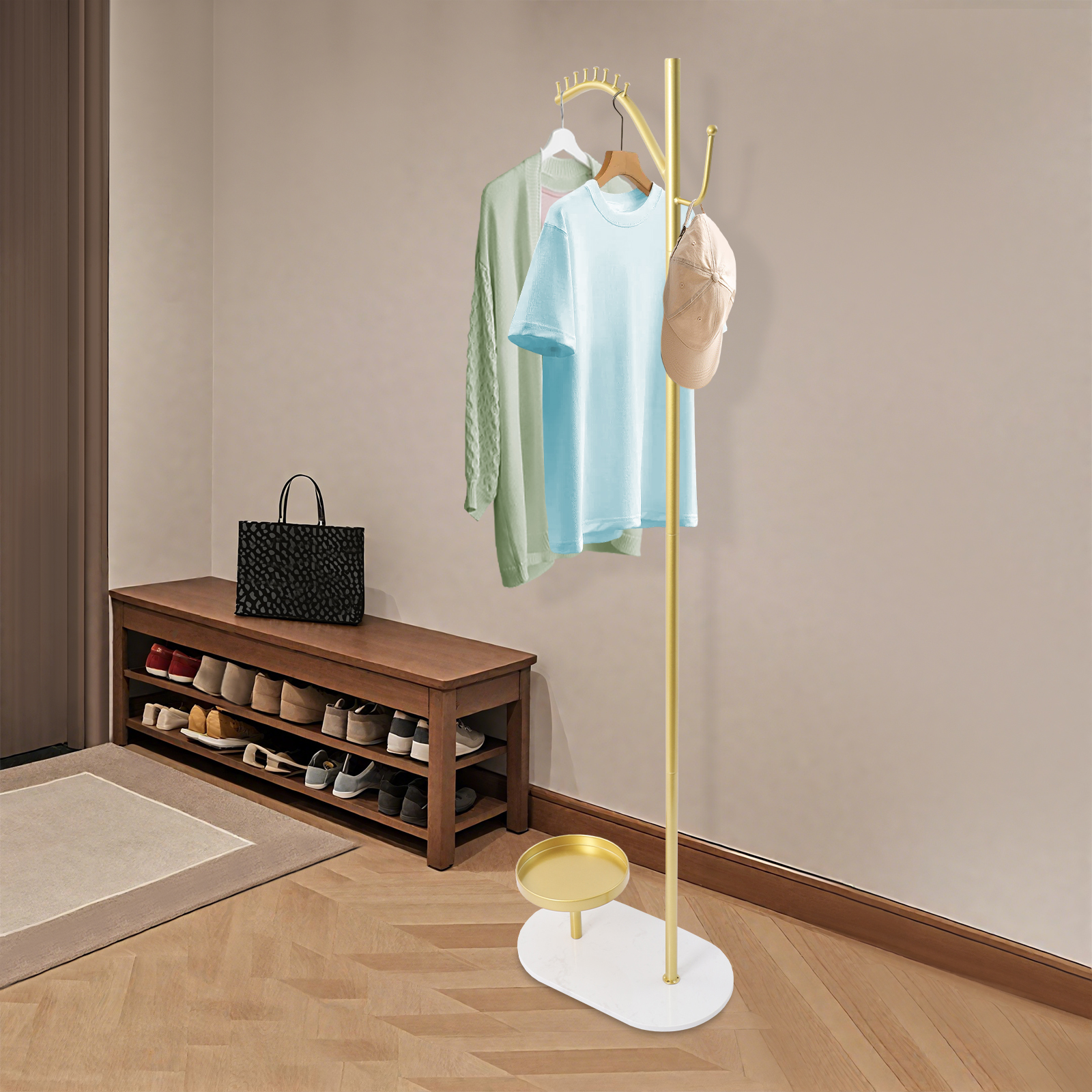 Freestanding Coat & Clothes Ra - Coat Rack Standing のレビューと価格