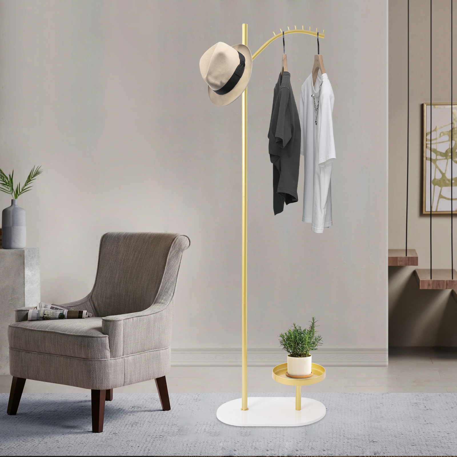 Freestanding Coat & Clothes Ra - Coat Rack Standing のレビューと価格