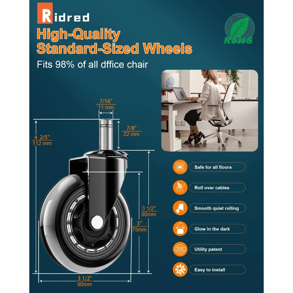 Office Chair Caster Wheels Set - Office Furniture Plan のレビューと価格