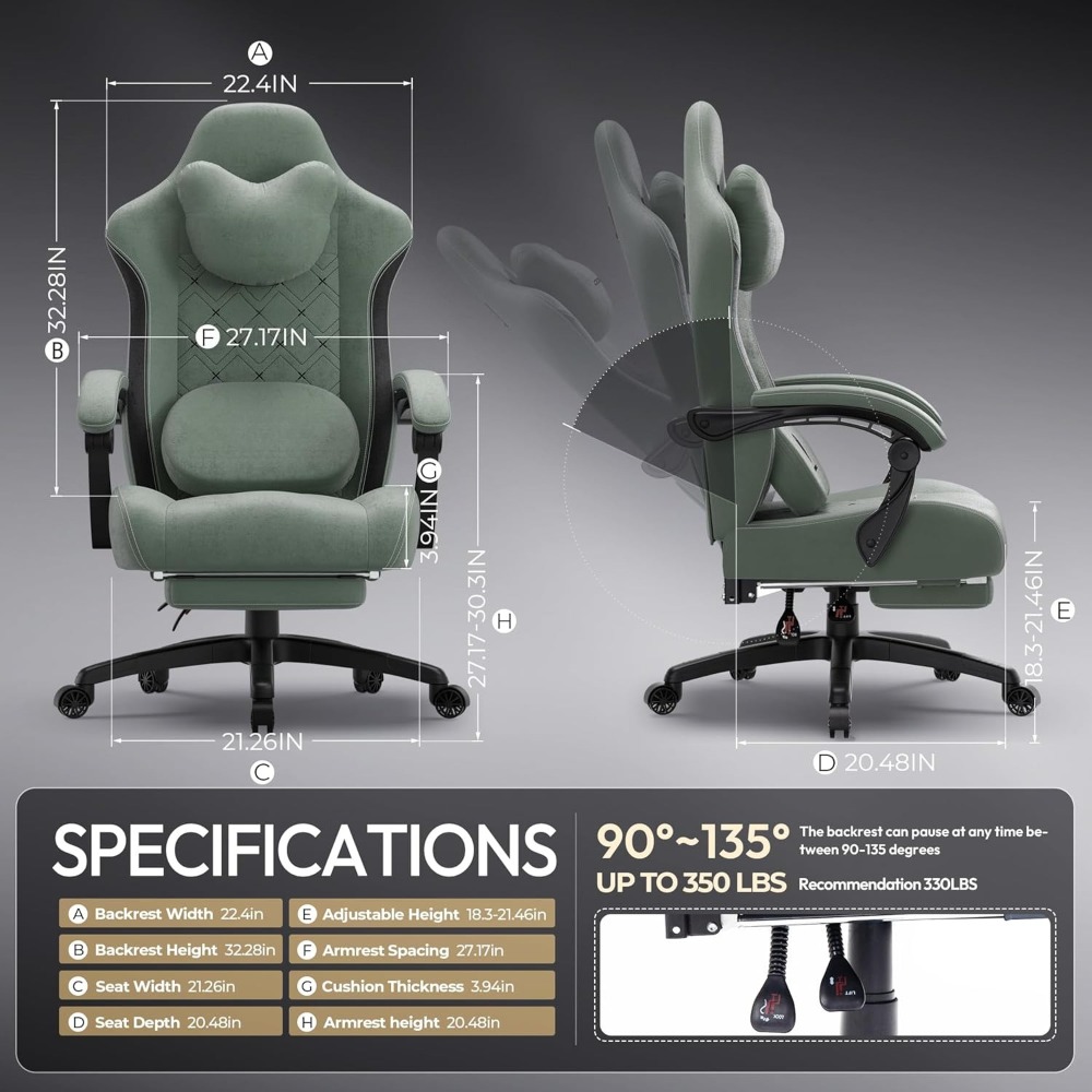 Big and Tall Fabric Gaming Cha - Office Furniture Direct のレビューと価格