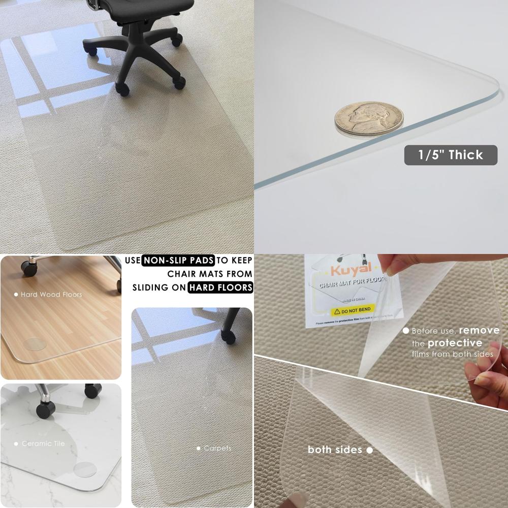 Dual Layer 1/5 Thick Heavy Dut - Chair Mat Hard Floor のレビューと価格