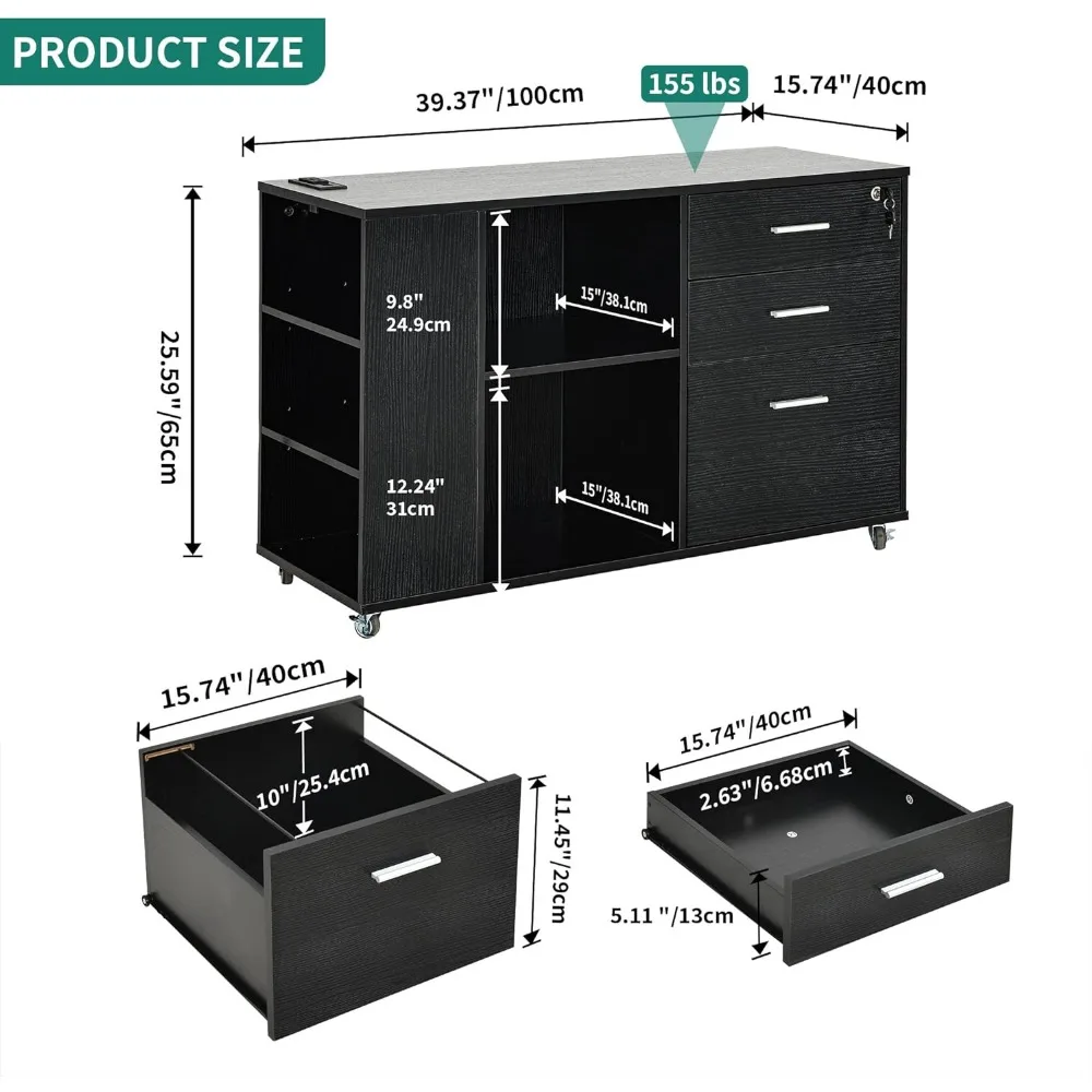 File Cabinet with Charging Sta - File Cabinet Lateral のレビューと価格