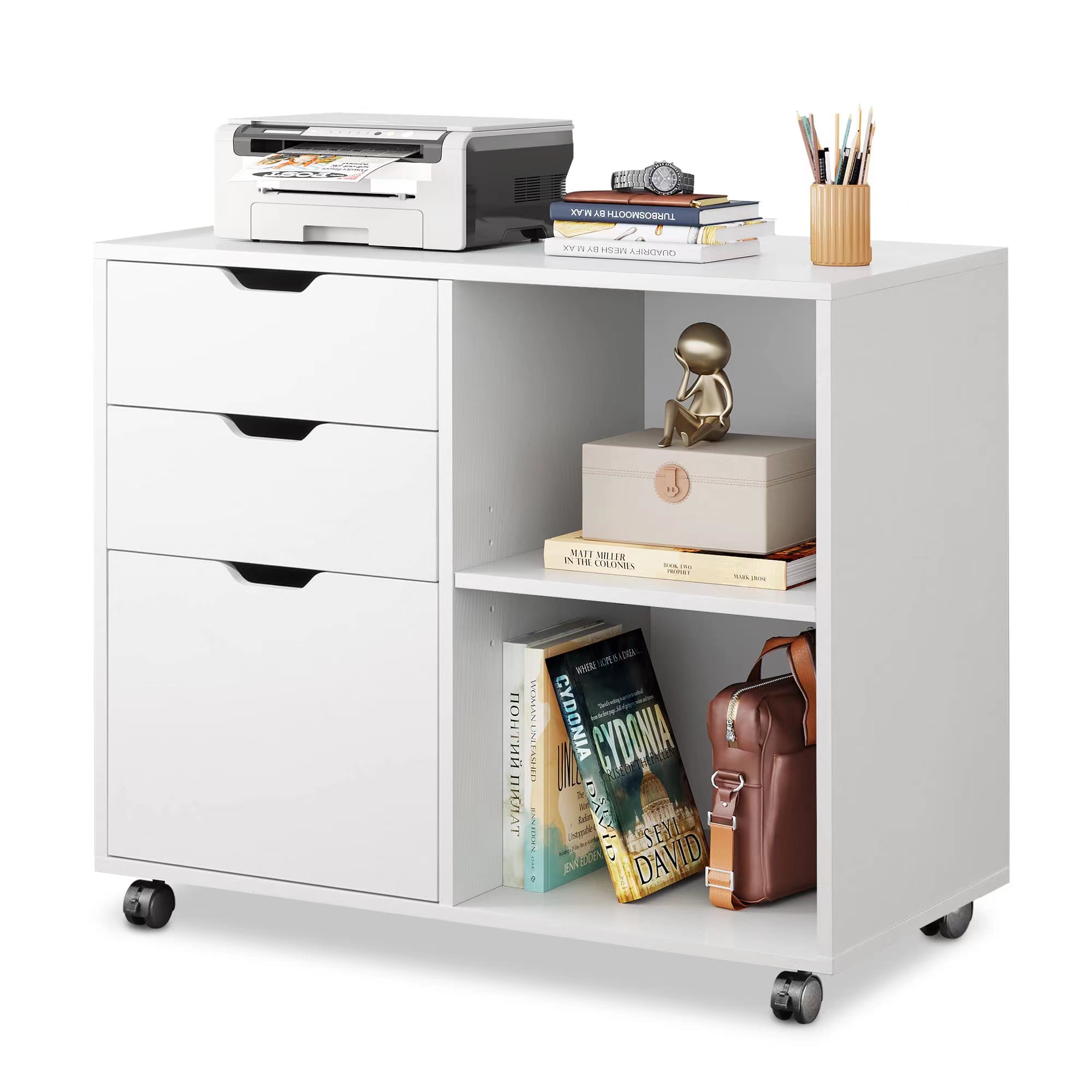 3-Drawer Wood File Cabinet, Mo - File Cabinet Lateral のレビューと価格