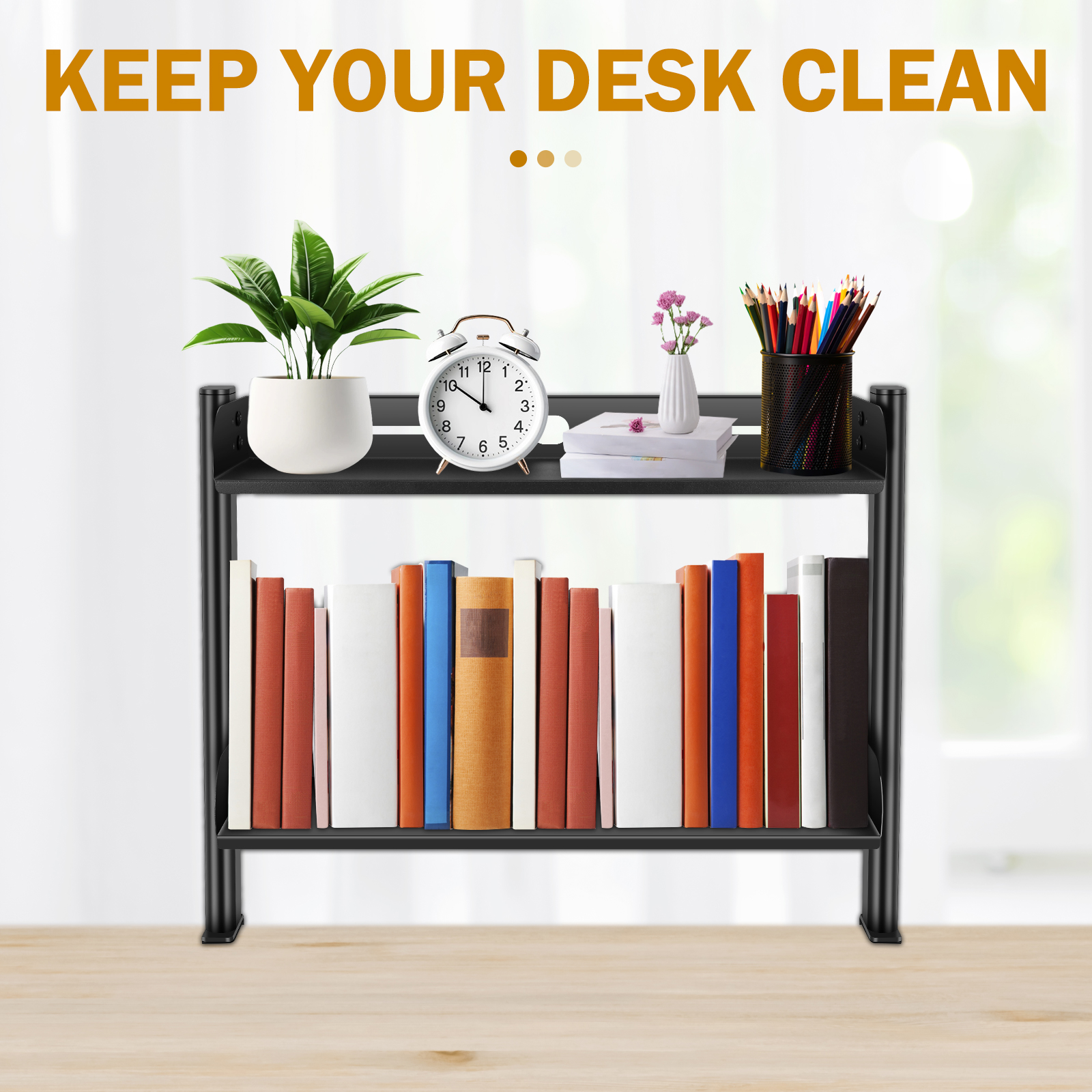 2 Tiers Clamp-on Desk Shelf No - Wall Mounted Desk Fold のレビューと価格