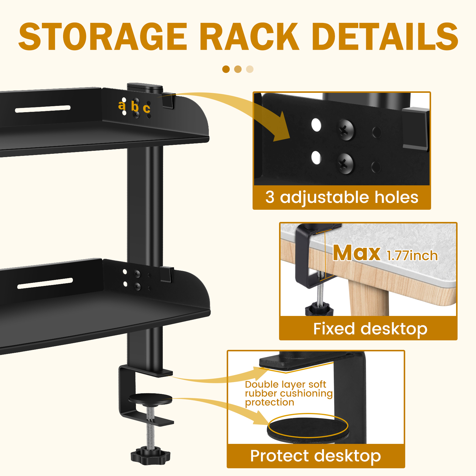 2 Tiers Clamp-on Desk Shelf No - Wall Mounted Desk Fold のレビューと価格