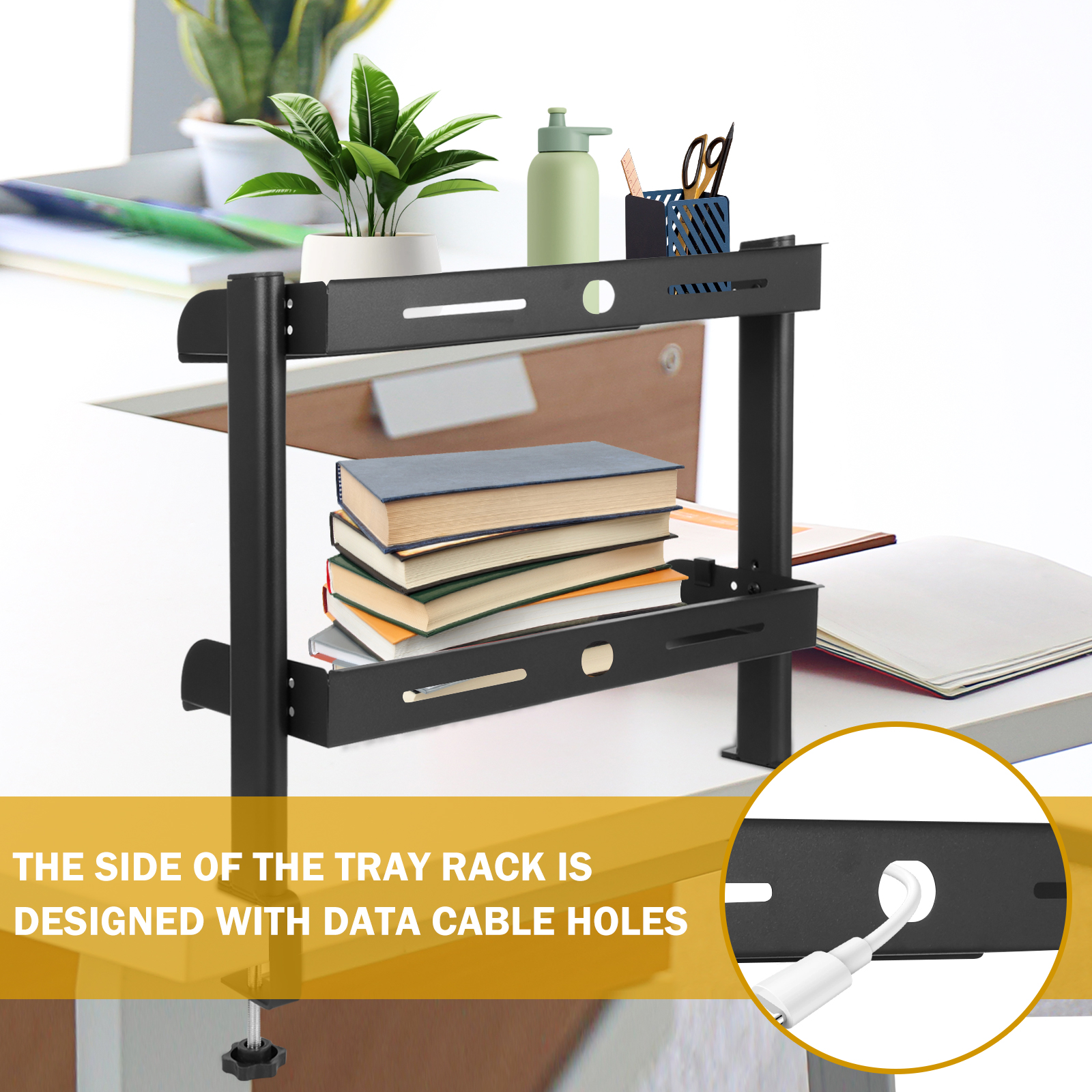 2 Tiers Clamp-on Desk Shelf No - Wall Mounted Desk Fold のレビューと価格